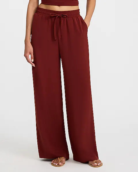 High Waisted Drawstring Pull On Pant | Express