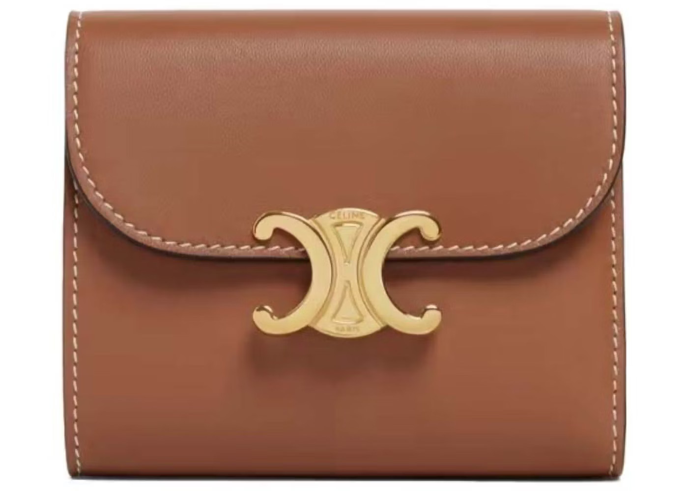 Women's Celine Triomphe Small Flap Wallet in Tan | StockX