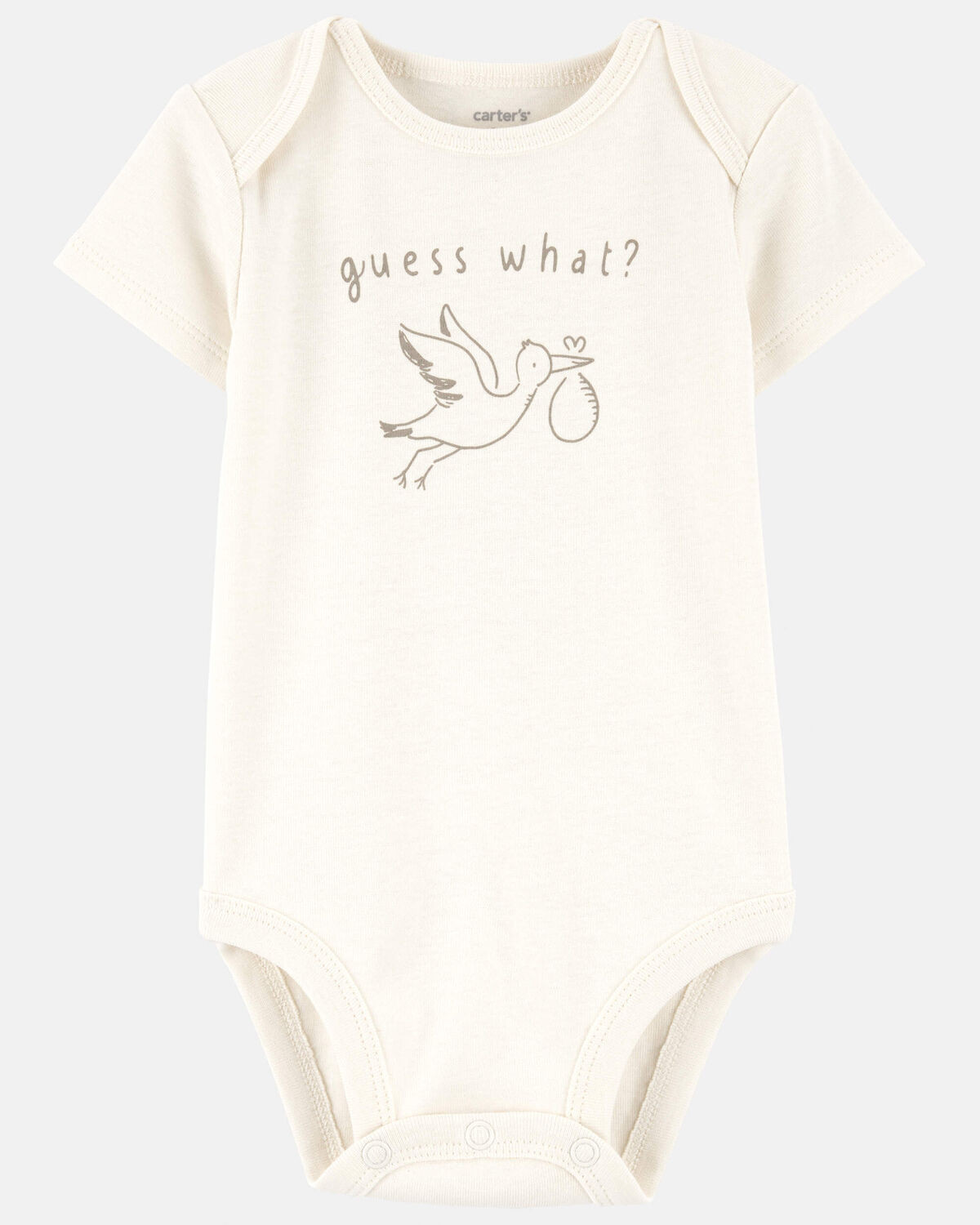 Baby Pregnancy Announcement Cotton Short-Sleeve Graphic Bodysuit - Ivory | Carter's Inc