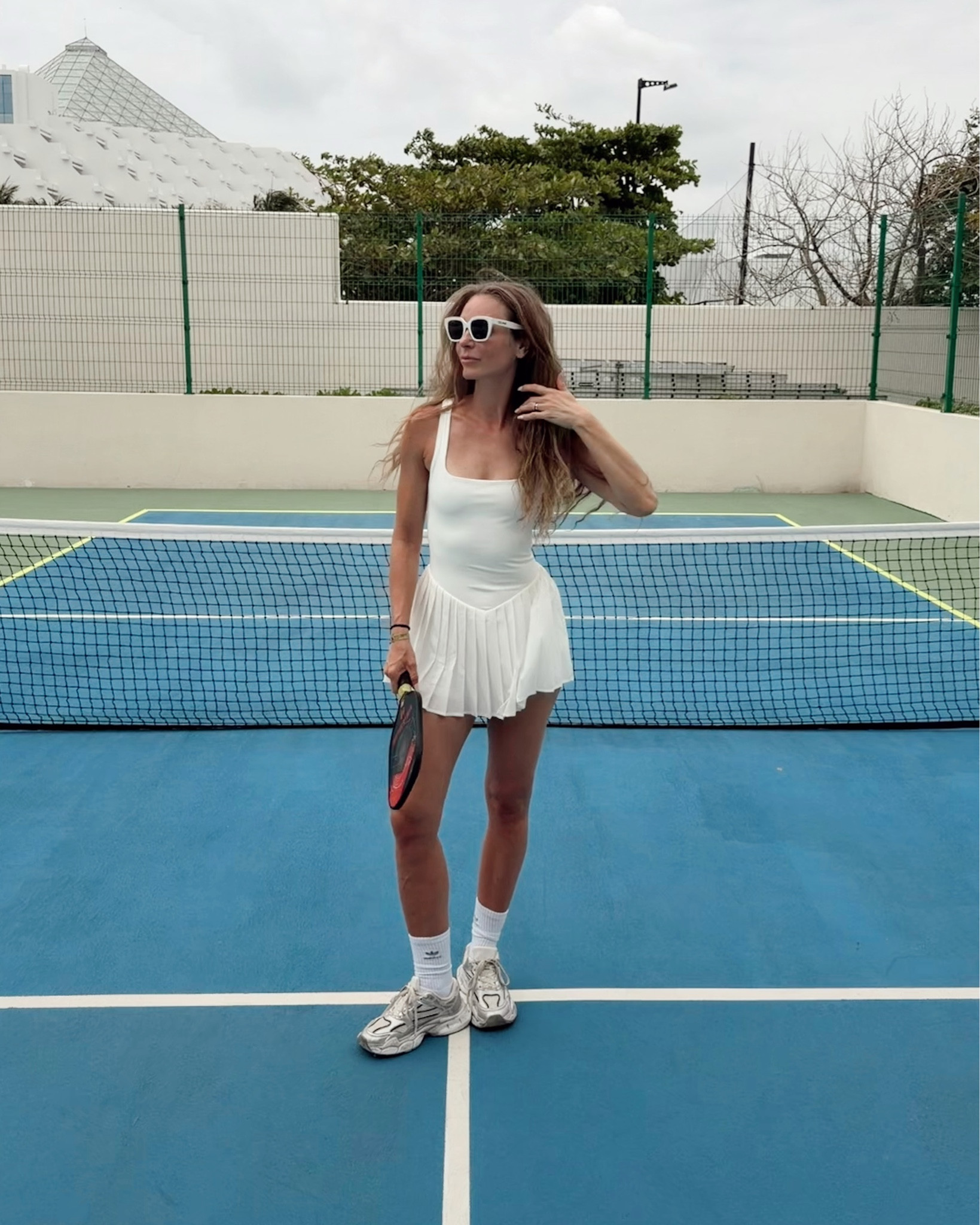 The cutest tennis dress 🫶 comes with built-in shorts 🫶 Wearing size S 

#LTKTall #LTKActive #LTKootd