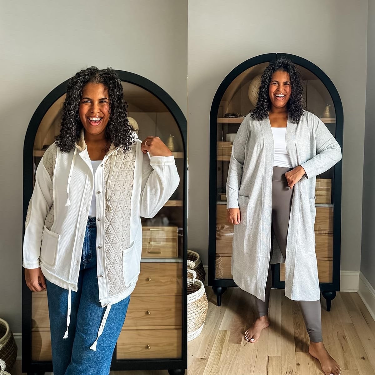 Cozy up with this quilted jacket and long lightweight cardigan/ seamless leggings combo. Perfect for lounging around the house. I’m wearing size xxl in everything

#LTKootd #LTKSeasonal #LTKHoliday