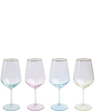 Rainbow Assorted Wine Glass Set of 4 | Dillard's