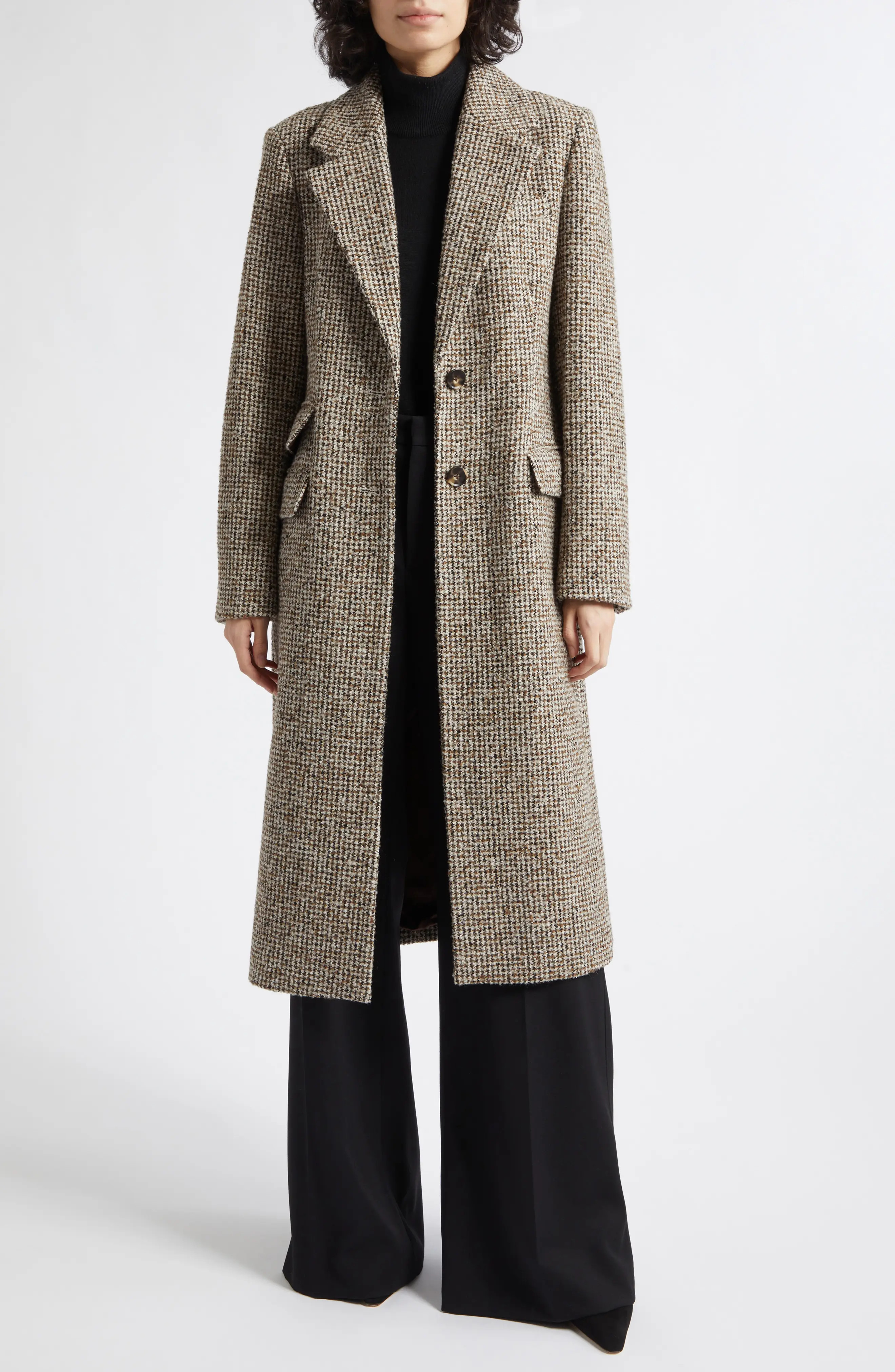 Kai Check Wool Blend Boucl\u00e9 Coat (Women) | Nordstrom | Nordstrom