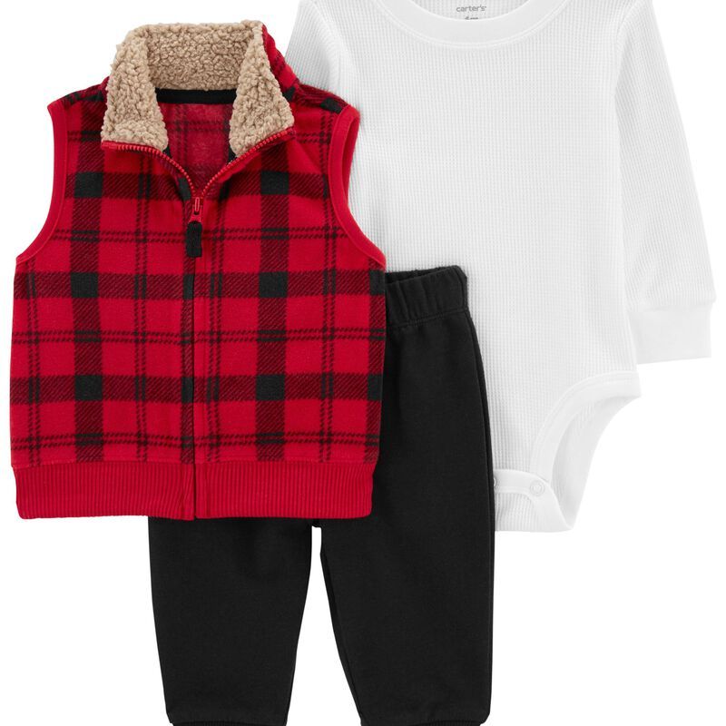 Baby 3-Piece Plaid Vest Set | Carter's