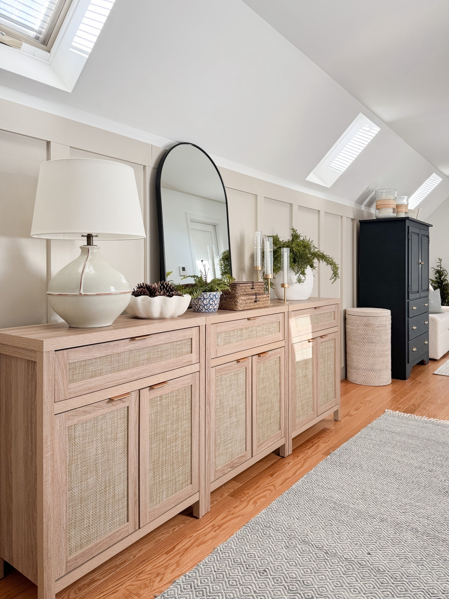 This woven sideboard adds storage and texture while elevating the entire space. coastal storage furniture, sideboard buffet, woven furniture, neutral home decor, coastal interiors, timeless furniture, home organization, living room styling, sherricalnanhome

#LTKHome