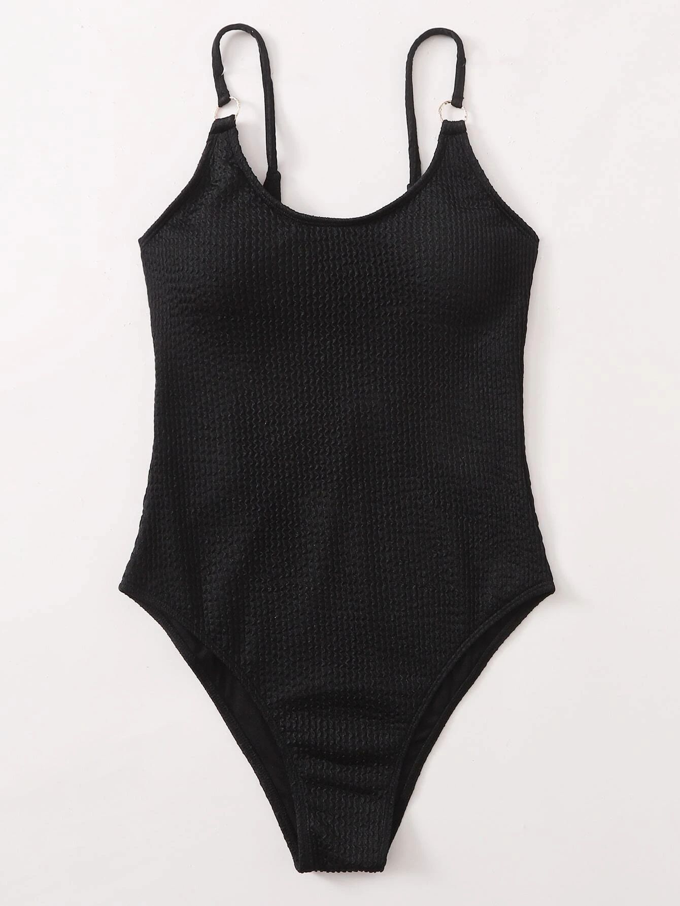 Smocked Ring Linked One Piece Swimsuit | SHEIN
