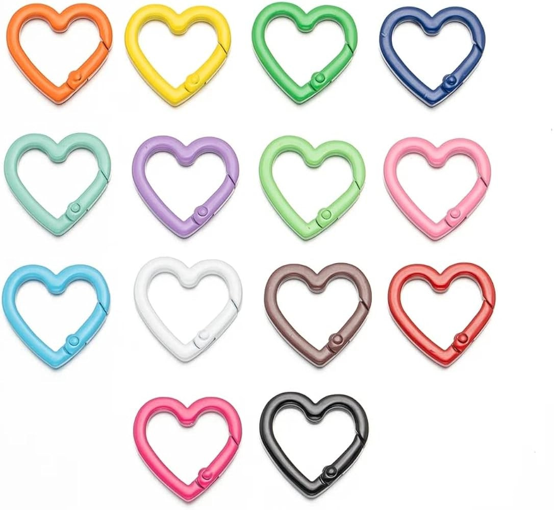 25PCS Heart Shape Key Rings, Crafts DIY Keychain Metal Key Rings for Home Car Office Organization... | Amazon (US)