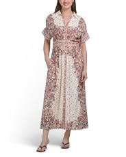 short sleeve button front maxi dress | TJ Maxx