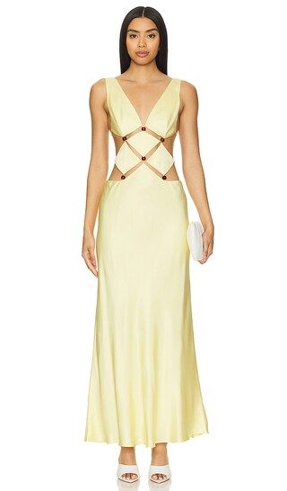 Agathe Diamond Dress in Butter Yellow | Revolve Clothing (Global)