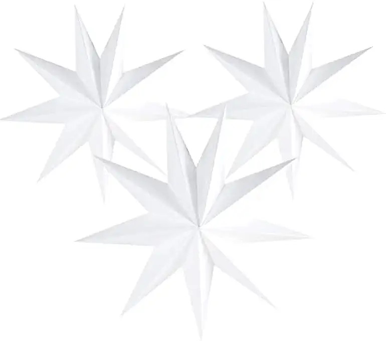 Amazon.com: JAN PENG 9 Pointed Paper Star Lanterns Hanging Lampshade Paper Stars Pendant for Wedding | Amazon (US)