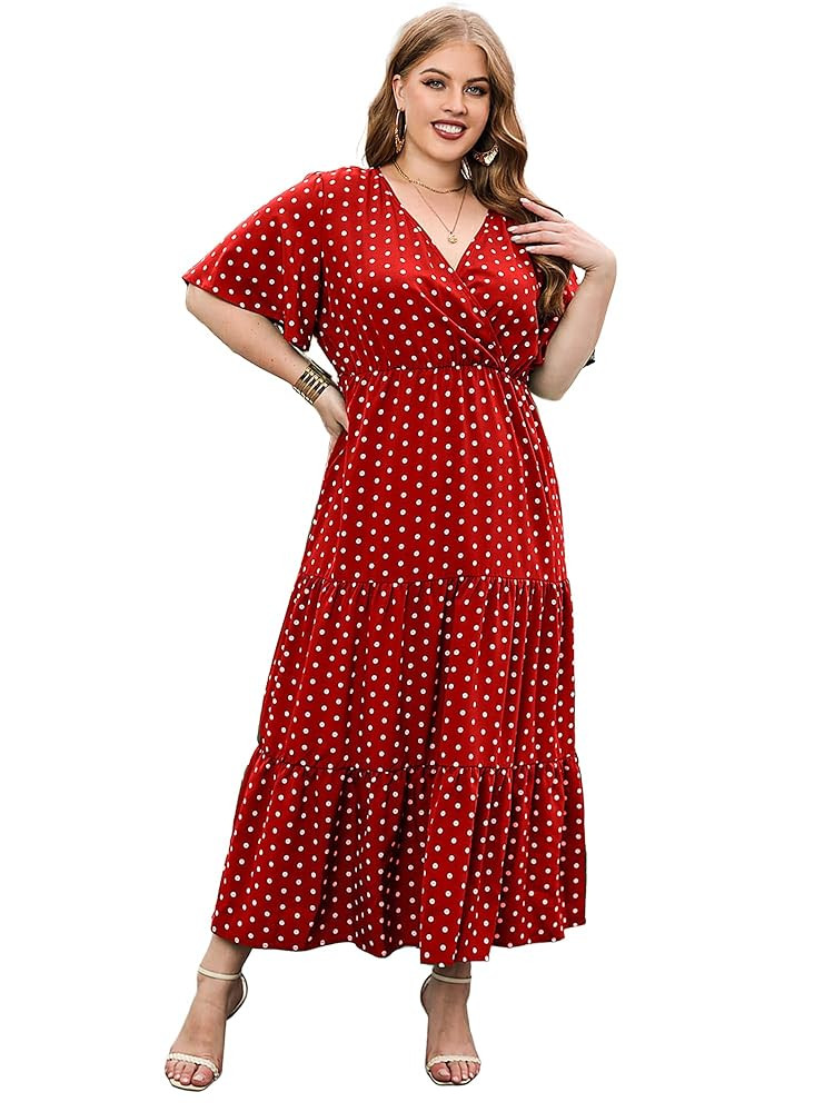 Women Plus Size Summer Maxi Dress - 2025 Boho Flowy Beach Dress for Garden Party, Vacation | Amazon (US)