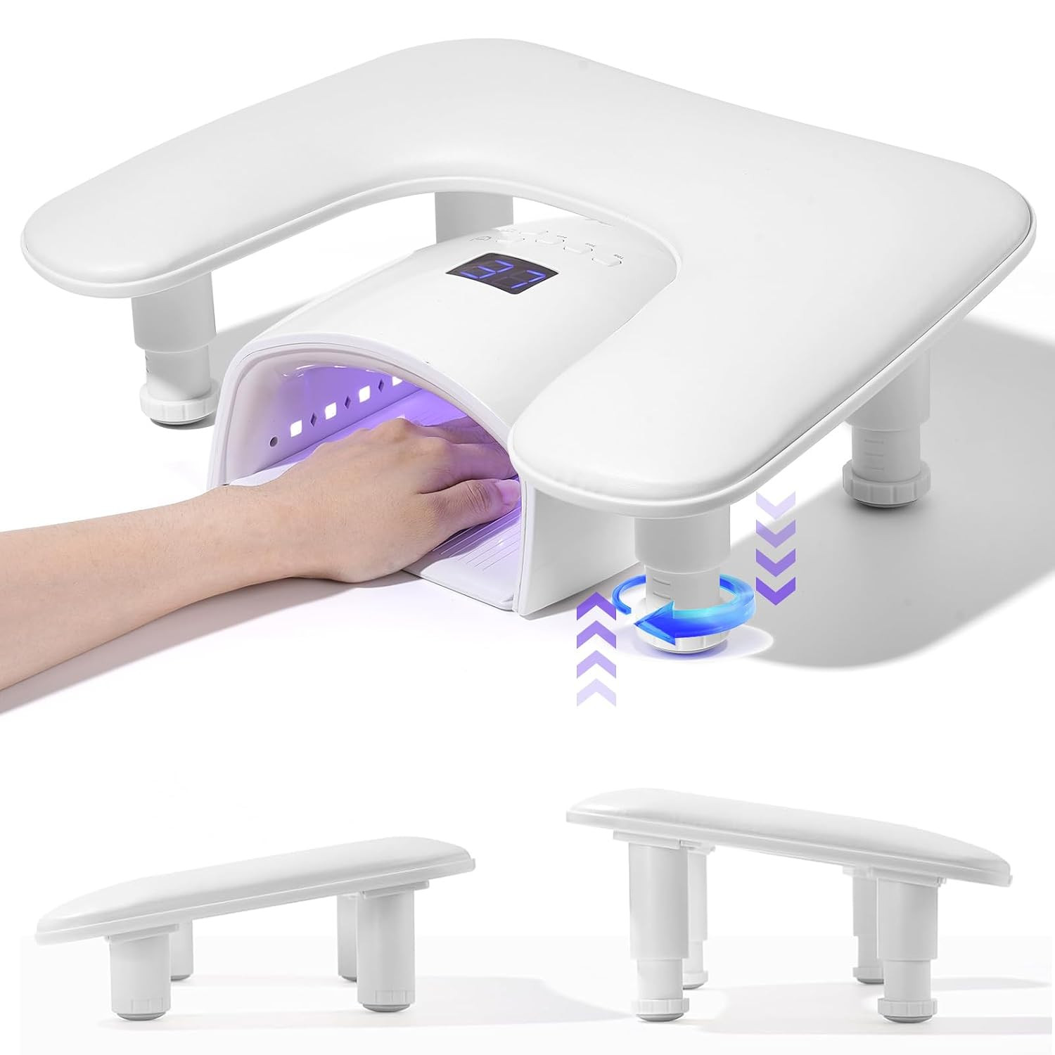 Big Arm Rest for Nails Tech, Height Adjustable, U-Shaped, White | Amazon (US)