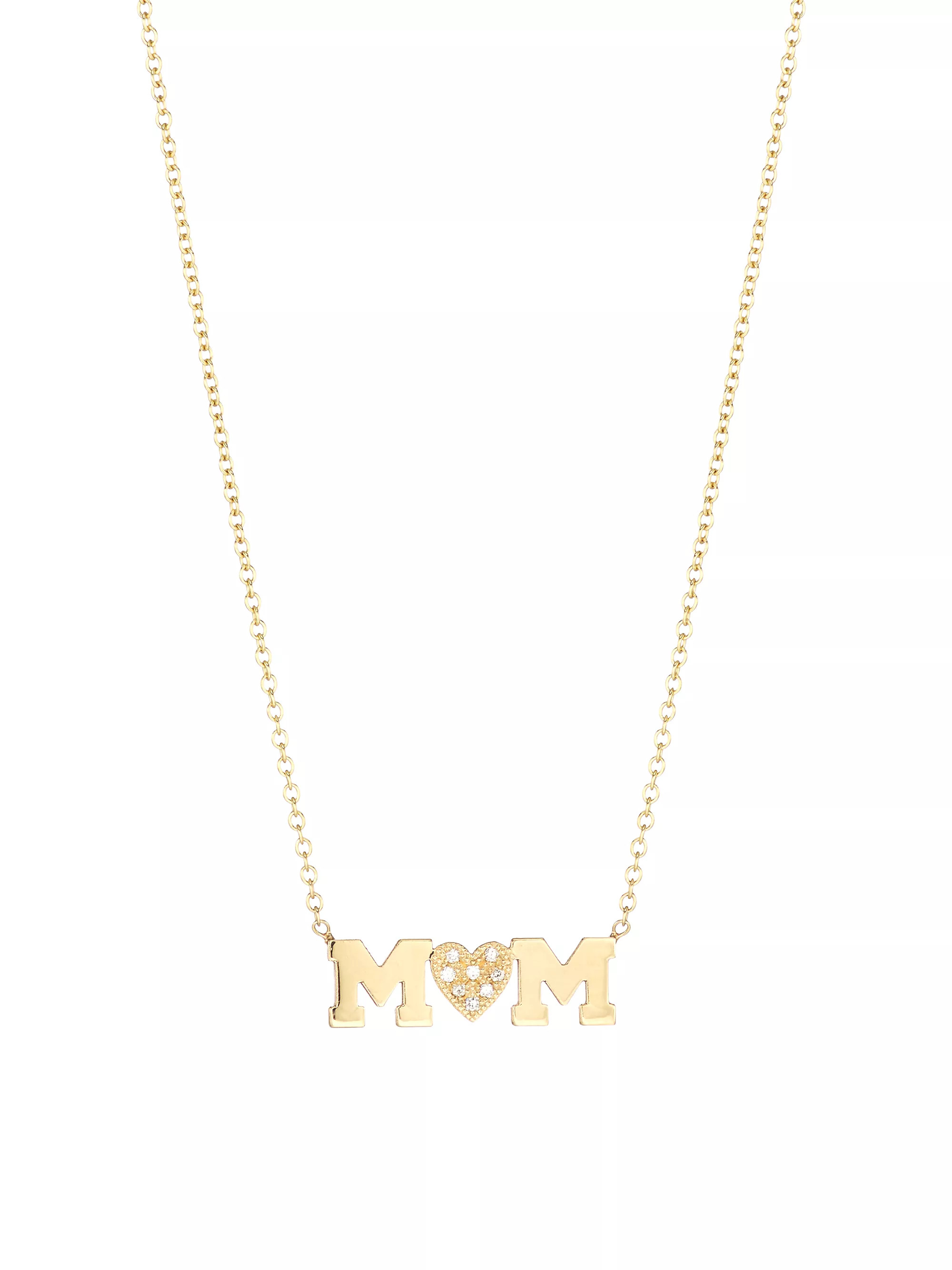 Personalized 14K Gold & Diamond Mom Necklace | Saks Fifth Avenue