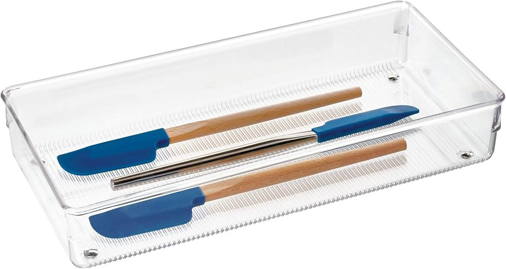 iDesign Linus BPA-Free Plastic Drawer Organizer - 6" x 12" x 2.25", Clear | Amazon (US)