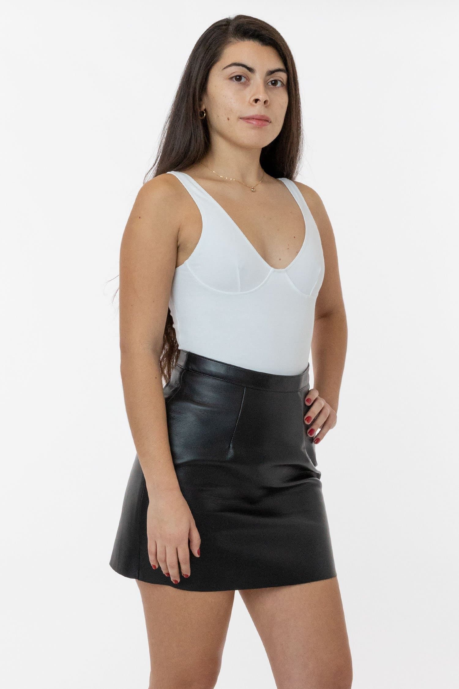 RLH3012 - Leather Mini Pencil Skirt | Los Angeles Apparel