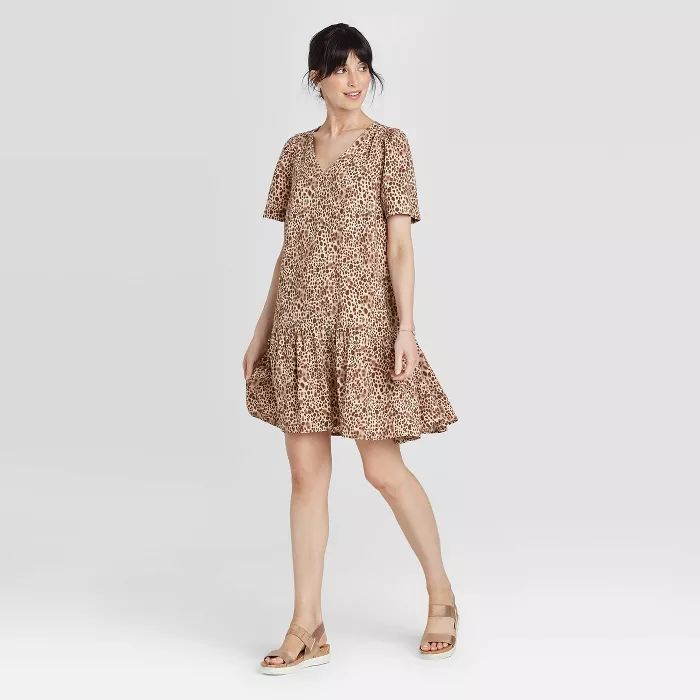 Women's Short Sleeve Ruffle Hem Dress - A New Day™ | Target