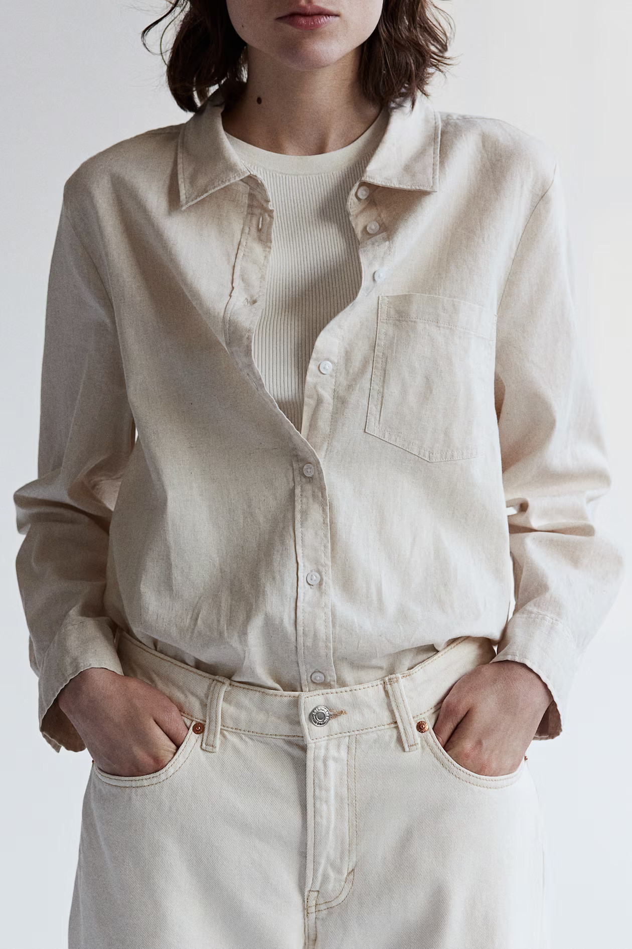 Linen-blend Shirt | H&M (US + CA)