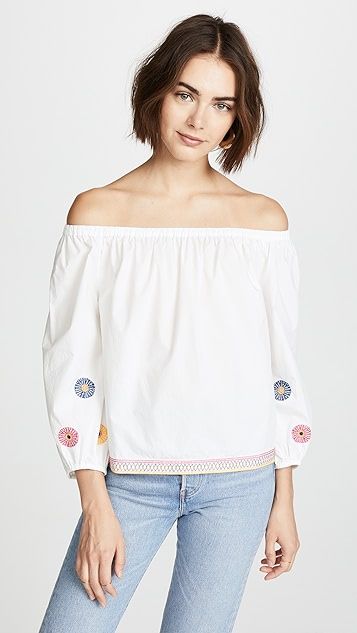 Embroidered Off Shoulder Top | Shopbop