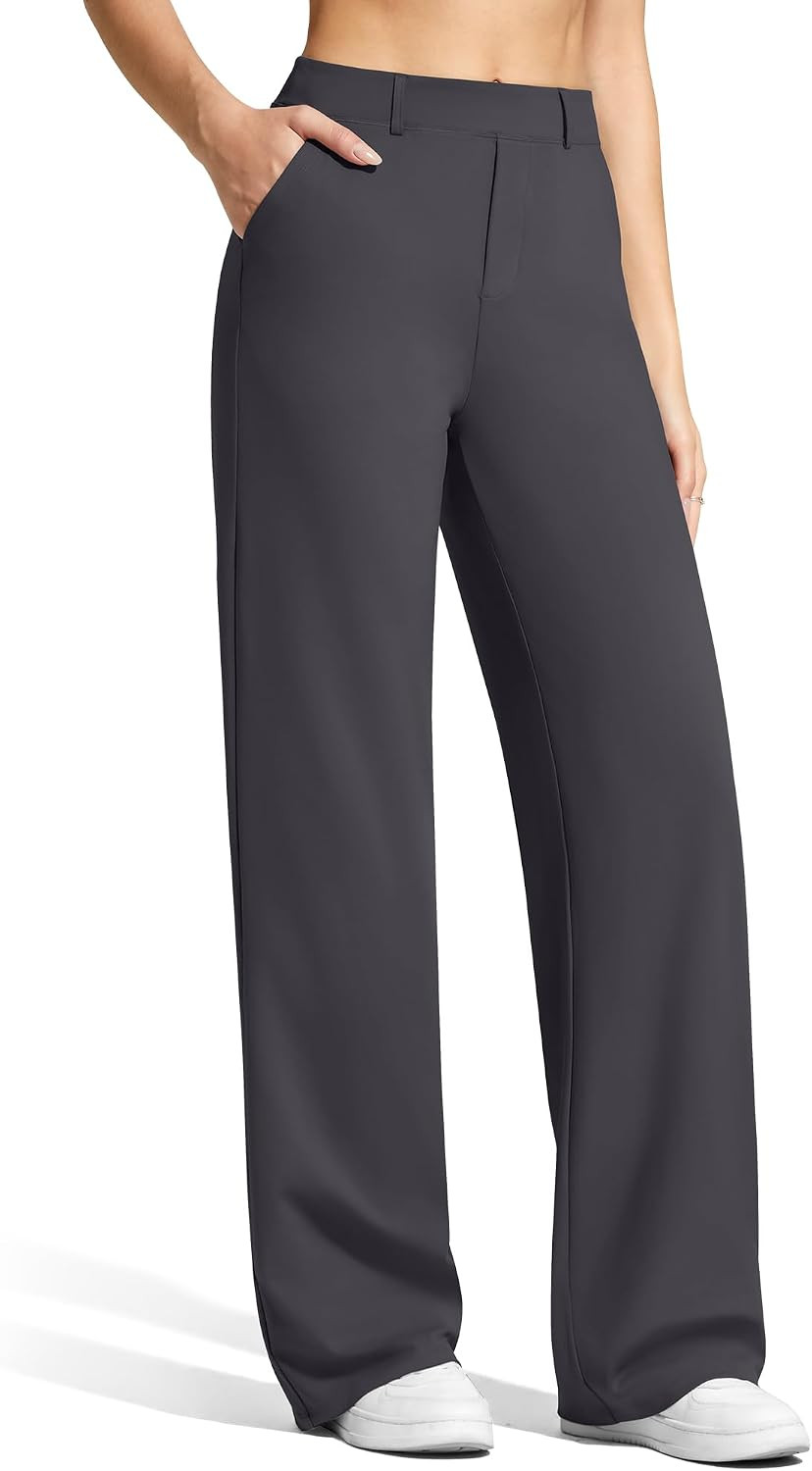 G4Free EverGoing Women's Wide Leg Dress Pants with Pockets Belt Loops | Amazon (US)