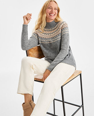 Style & Co Women's Mock-Neck Fair Isle Sweater, Macy's Exclusive - Macy's | Macy's