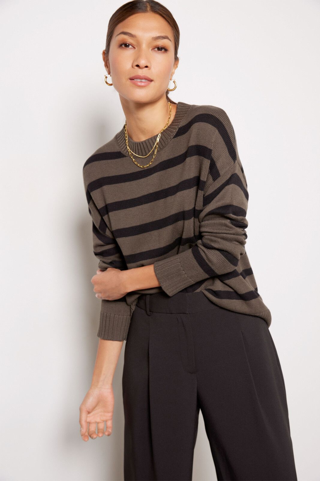 Delaney Stripe Pullover | EVEREVE