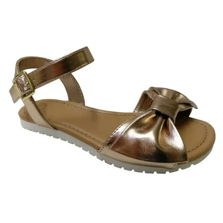 Wonder Nation Toddler Girls' Metallic Bow Sandal | Walmart (US)