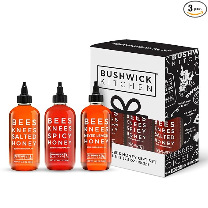 Bushwick Kitchen Bees Knees Honey Sampler Gift Box, Set Includes Spicy Honey, Meyer Lemon Honey, ... | Amazon (US)
