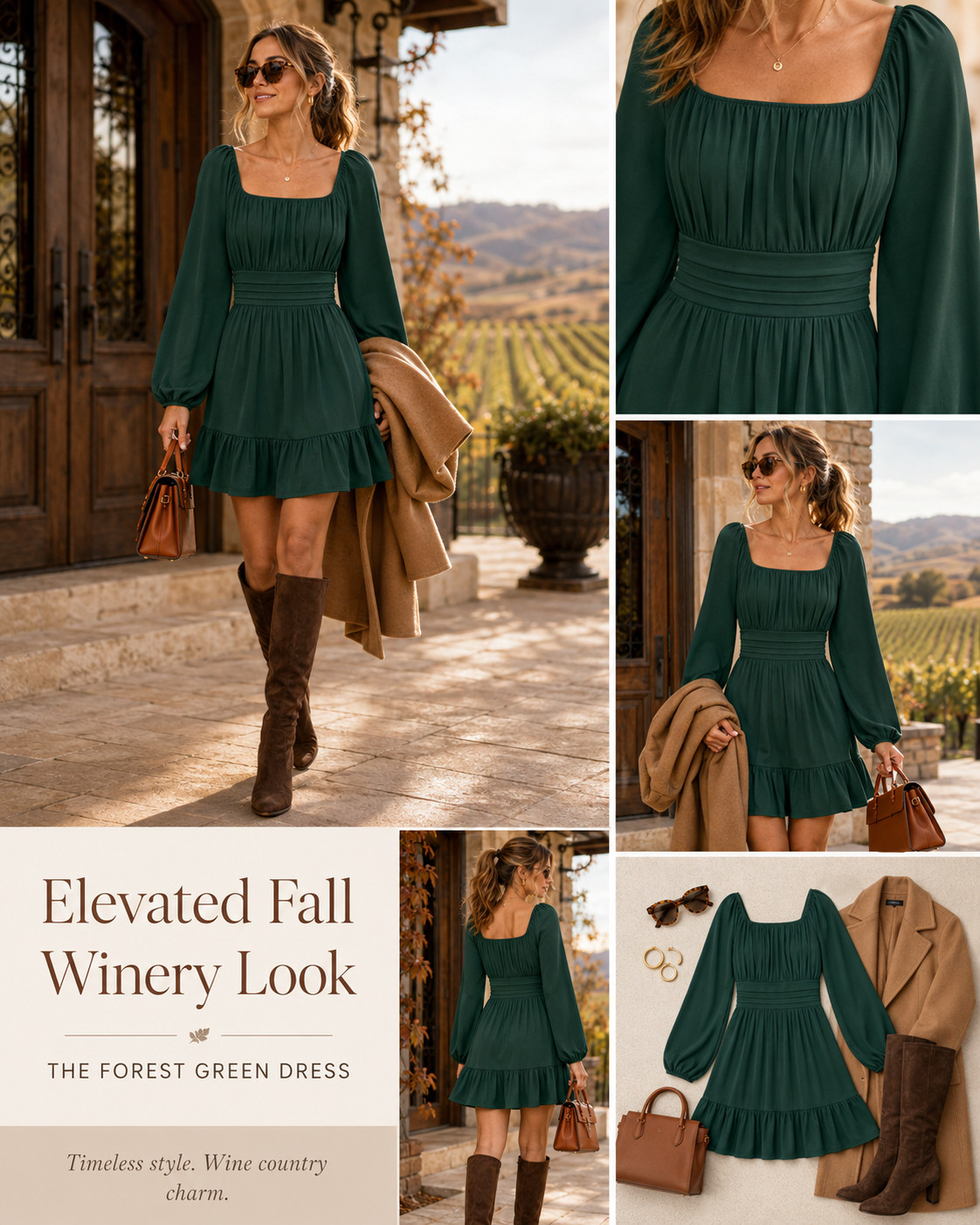 The ANRABESS forest green dress that was made for fall winery days, date nights, and every photo-worthy plan. 🍷🍂

This ANRABESS long-sleeve mini dress combines a flattering square neckline, softly gathered bodice, defined elastic waist, and flowy A-line skirt for an easy feminine silhouette that feels comfortable without losing its polished look. 

The lantern sleeves and ruffle hem add beautiful movement, while the rich forest green color makes it look especially luxe for fall.

Style this Amazon fall dress with chocolate-brown knee-high boots, a camel coat, gold jewelry, and a structured handbag for the ultimate elevated winery outfit. 

It’s perfect for wine tasting, fall dates, Thanksgiving, family photos, brunch, vacation dinners, bridal events, holiday gatherings, and casual fall weddings.

The best part? It looks fully styled with only a few accessories, photographs beautifully, and can easily transition into cooler weather with tights and a coat. 

This is the kind of flattering green dress you’ll keep reaching for whenever you need an effortless outfit that still feels special.

📌 SAVE this forest green fall dress for your next winery day or date night!

Everything is linked! ↓

#LTKActive #LTKSaleAlert #LTKTravel