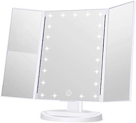 Wondruz Makeup Mirror Vanity Mirror with Lights, 1x 2X 3X Magnification, Touch Screen Switch, Dua... | Amazon (US)