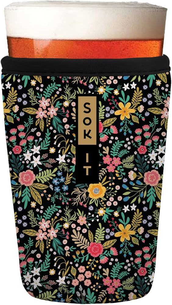 Sok It Pint Sok Beer Glass Sleeve Insulated Neoprene Cover (English Garden Picnic, Pint Glass Sle... | Amazon (US)