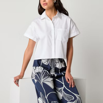 new!Worthington Womens Short Sleeve Blouse | JCPenney