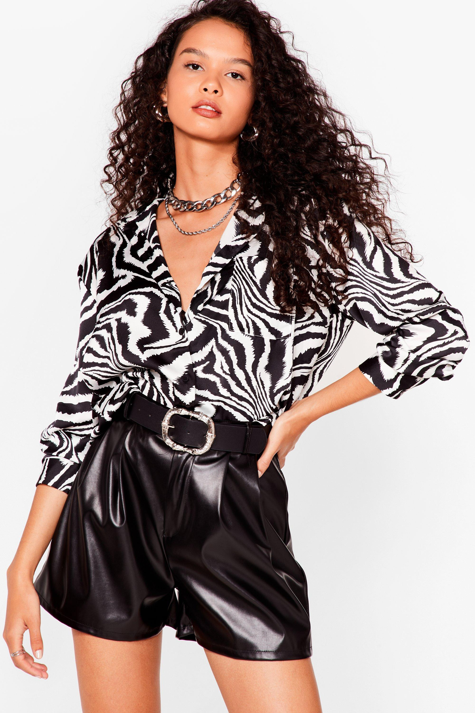 Womens Living a Wild Life Relaxed Zebra Shirt - Black | NastyGal (US & CA)