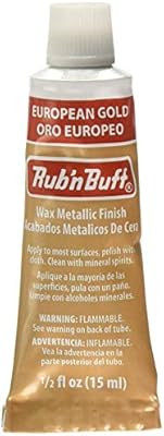 AMACO Rub 'n Buff Wax Metallic Finish, European Gold, 0.5-Fluid Ounce | Amazon (US)