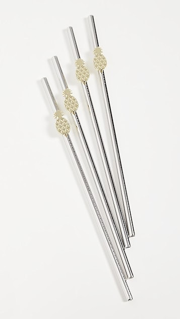 Set Of 4 Pineapple Straws | Shopbop