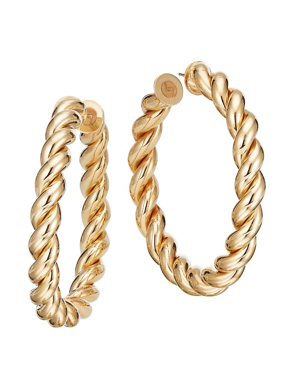 Royale 14K Yellow Gold Braid Hoops/2" | Saks Fifth Avenue (UK)