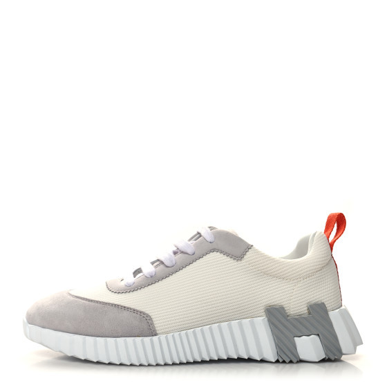 Technical Canvas Suede Goatskin Bouncing Sneakers 37 White Multicolor | FASHIONPHILE (US)