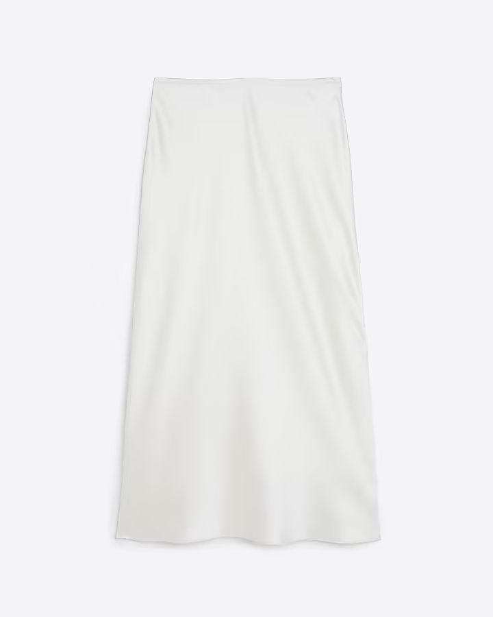 Cream satin maxi skirt | River Island (UK & IE)