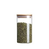 Glass Food Storage Container with Airtight Bamboo Lid, 32oz (4" x 6") for the Pantry. Jars Container | Amazon (US)