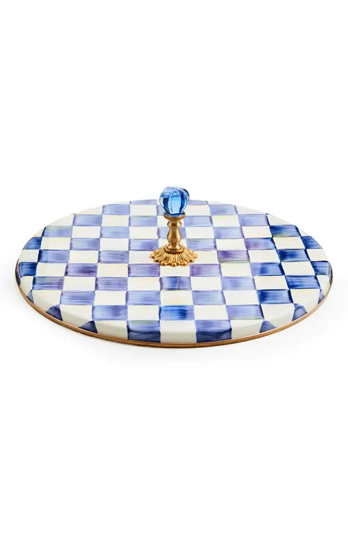 MACKENZIE CHILDS Royal Check Enameled Steel Cheese Course in Blue/White at Nordstrom | Nordstrom