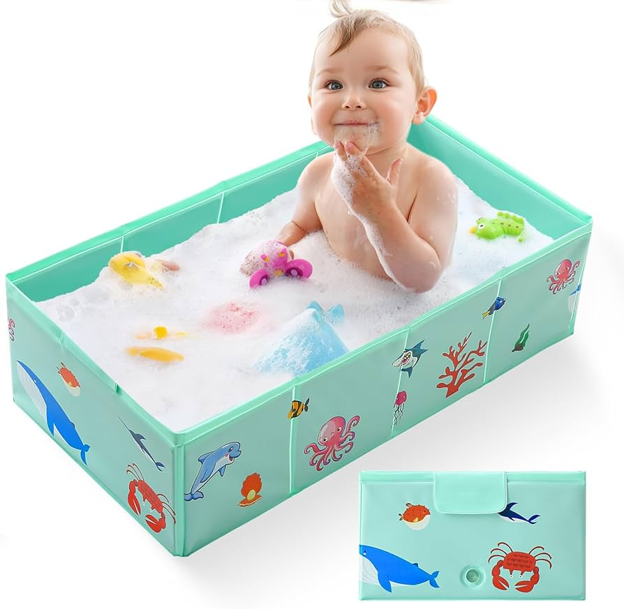 Collapsible Baby Bathtub, Portable Foldable Travel Baby Bath for Infant Toddler, Converts Shower ... | Amazon (US)