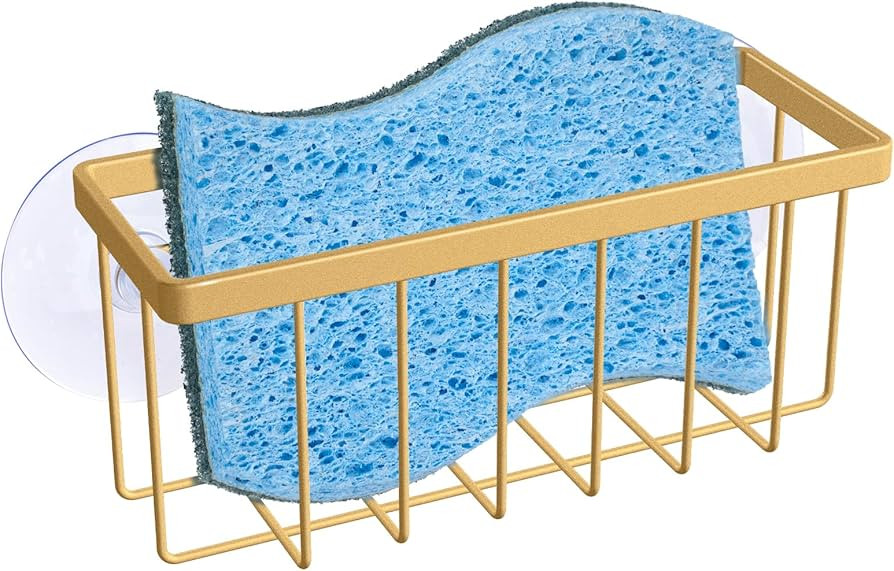 HLOOL Gold Sponge Holder for Kitchen Sink,Kitchen Sink Sponge Holder,Sink Organizer(Gold) | Amazon (US)