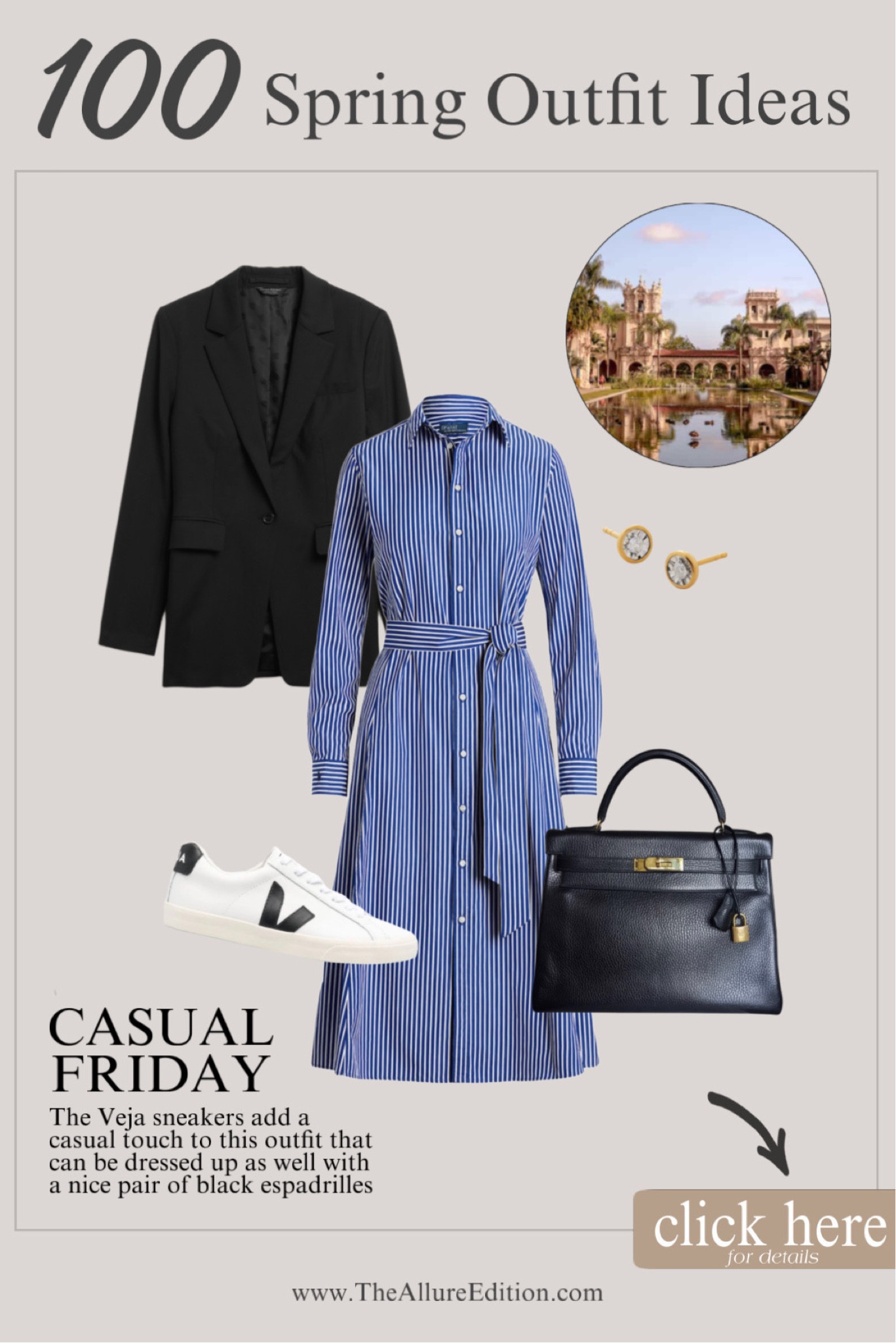 Spring Outfit idea
Spring dress, shirt dress
Cotton dress
Striped dress
Black bag
Black blazer
Veja sneakers 

#LTKFind #LTKstyletip #LTKSeasonal