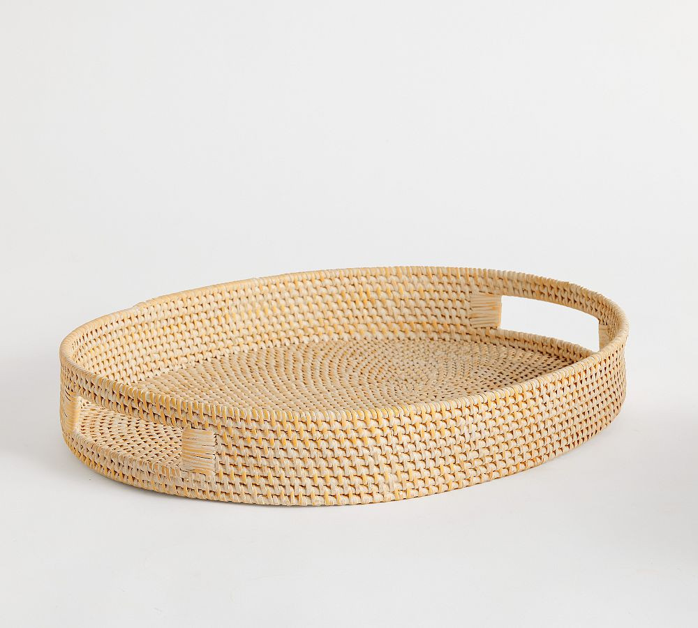 Tava Handwoven Oval Handled Tray | Pottery Barn (US)