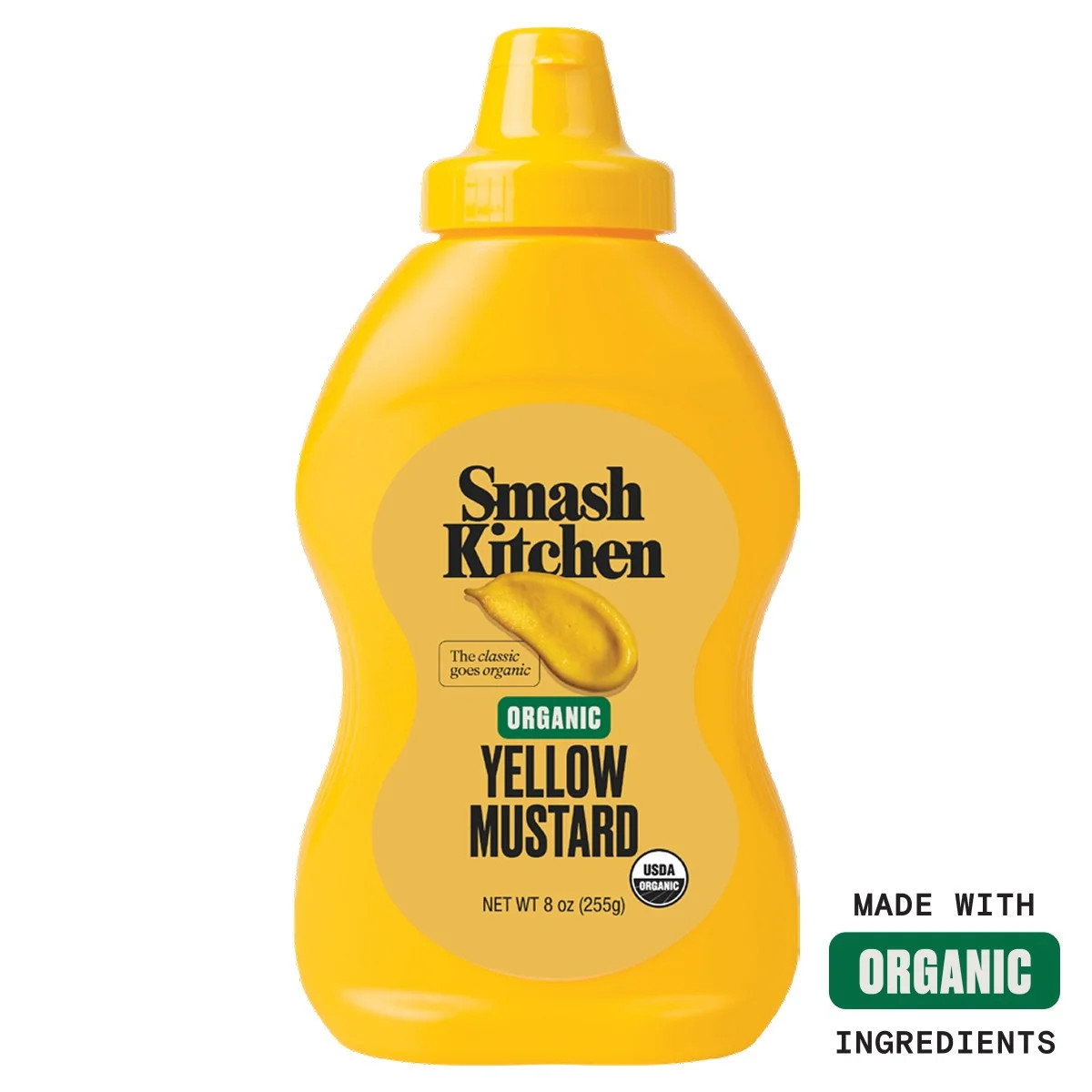 Smash Kitchen Organic Yellow Mustard, 8 oz Bottle | Walmart (US)