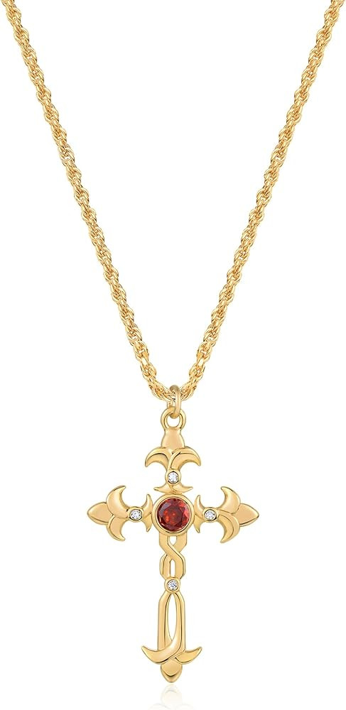 LADYGD Cross Necklace for Women Trendy 14K Gold Plated Cubic Zirconia Cross Pendant Necklaces Han... | Amazon (US)