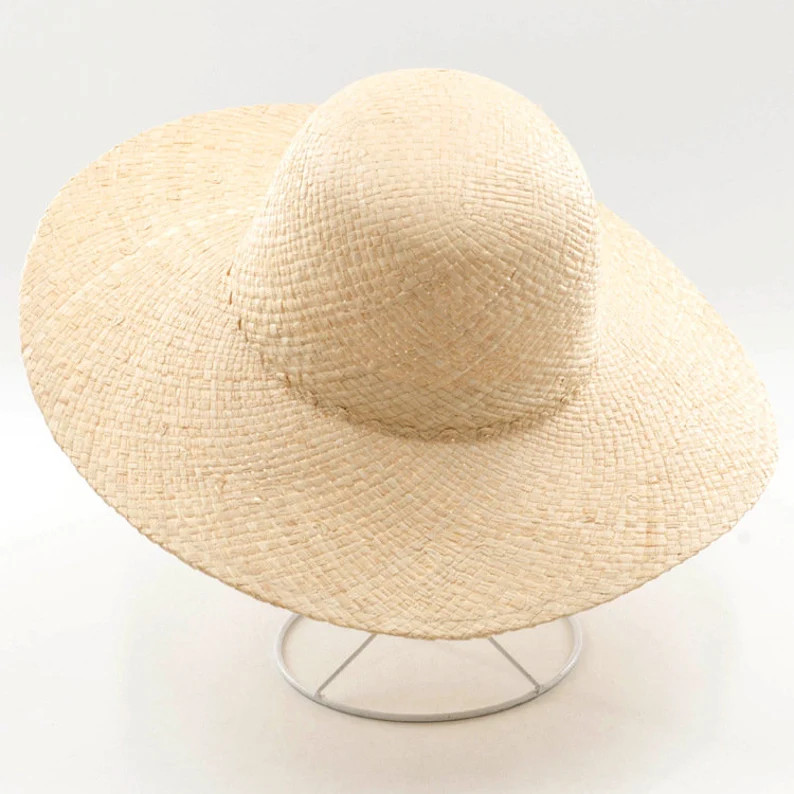 The new lafite grass great brim hat ladies leisure sunscreen travel great brim hat ladies straw h... | Etsy (US)