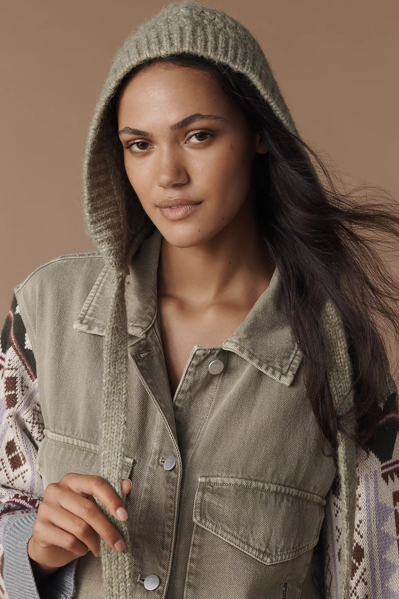 By Anthropologie Tie-Front Knit Hood | Anthropologie (US)