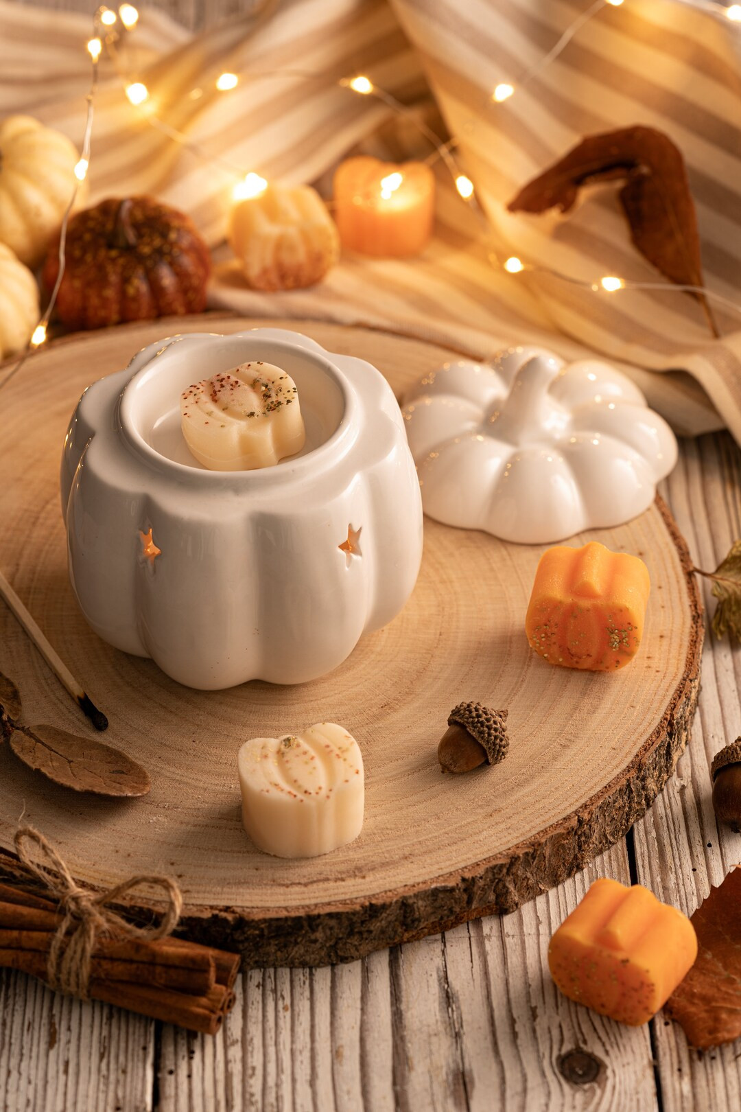 White Pumpkin Wax Melt Burner Melter / Pumpkin Home Decor / Pumpkin Spice Wax Melts / Autumn Fall... | Etsy (US)