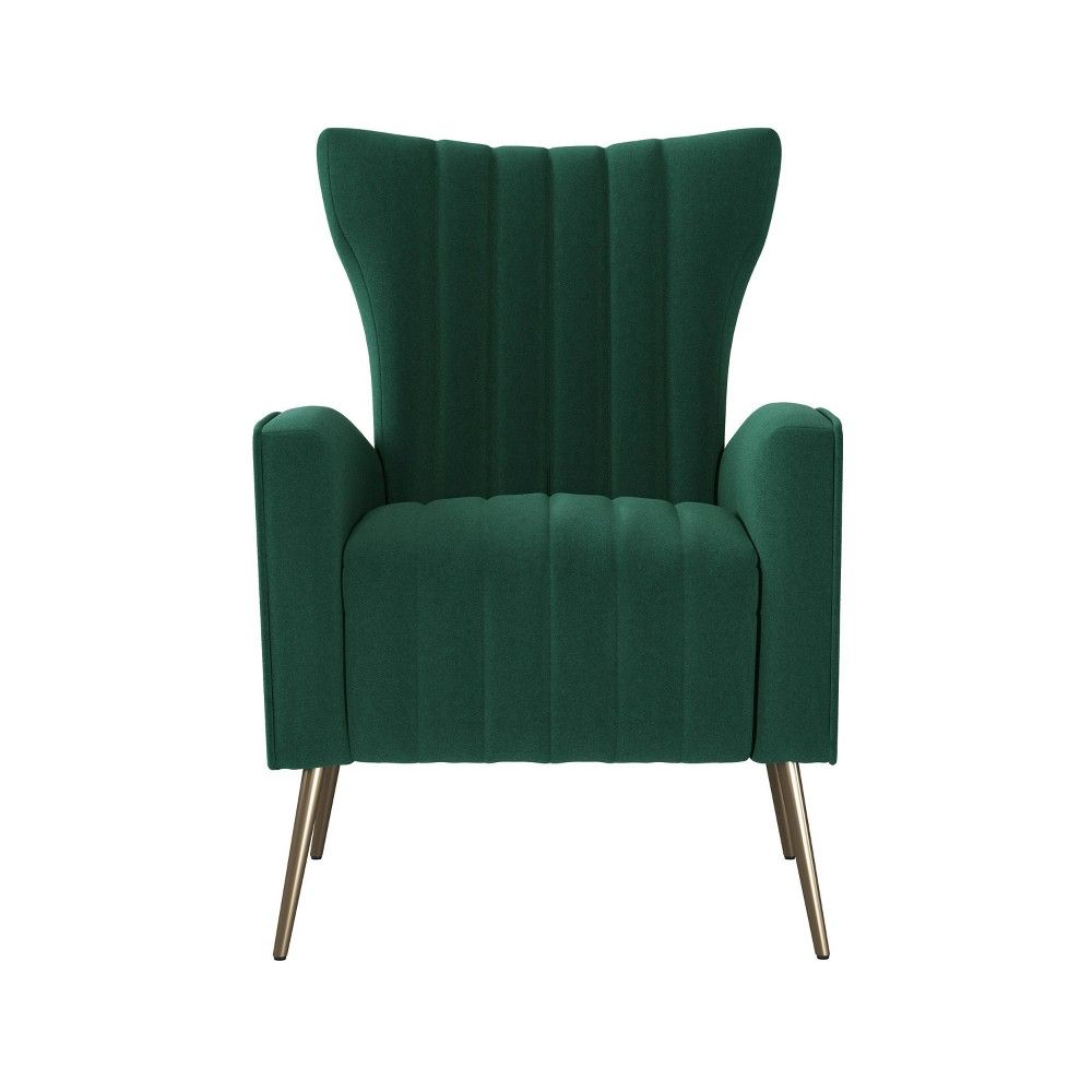 Gloucester Channel Tufted Armchair Velvet Emerald Green - Handy Living | Target