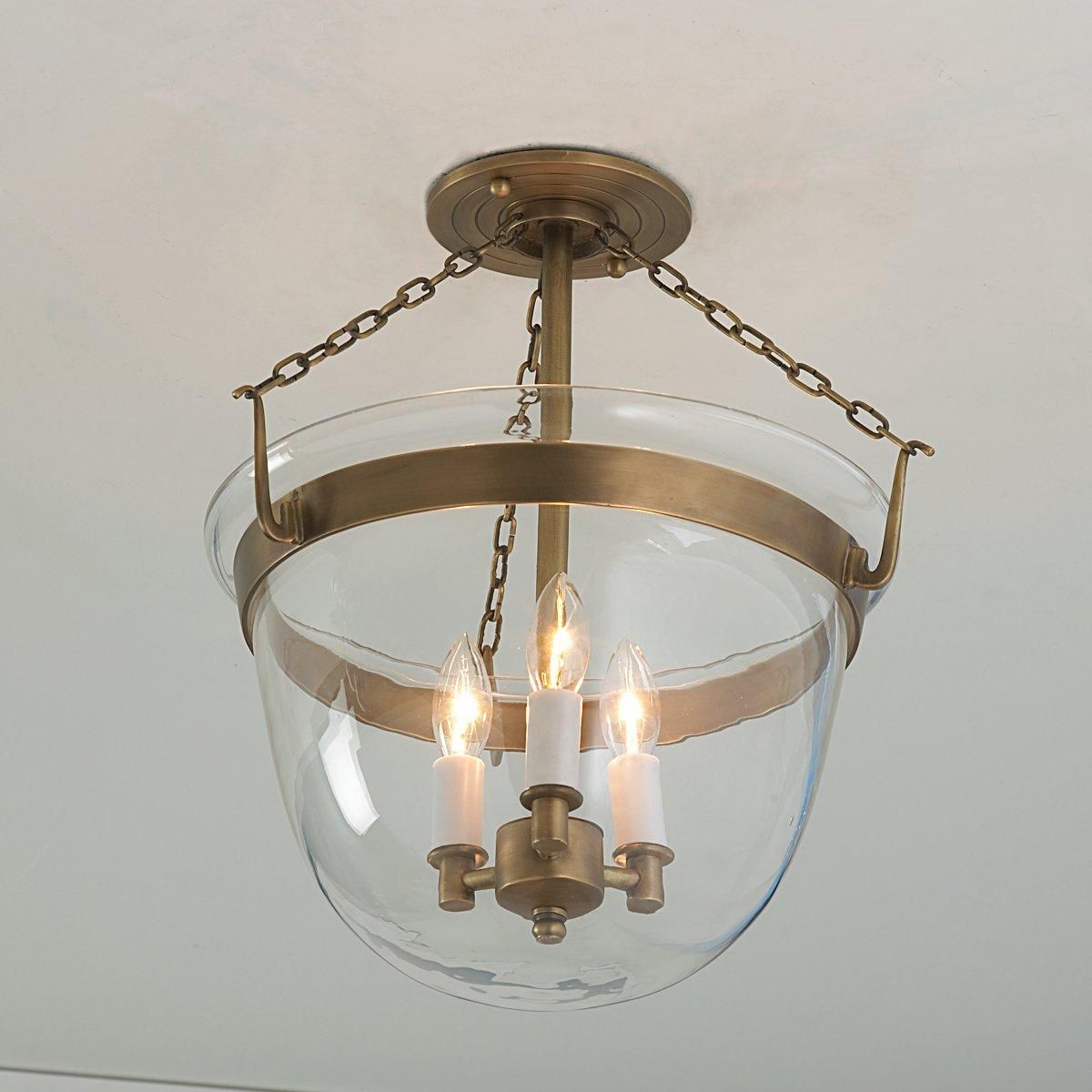 Smokebell Lantern Semi-Flush Ceiling Light - Large - Clear | Shades of Light